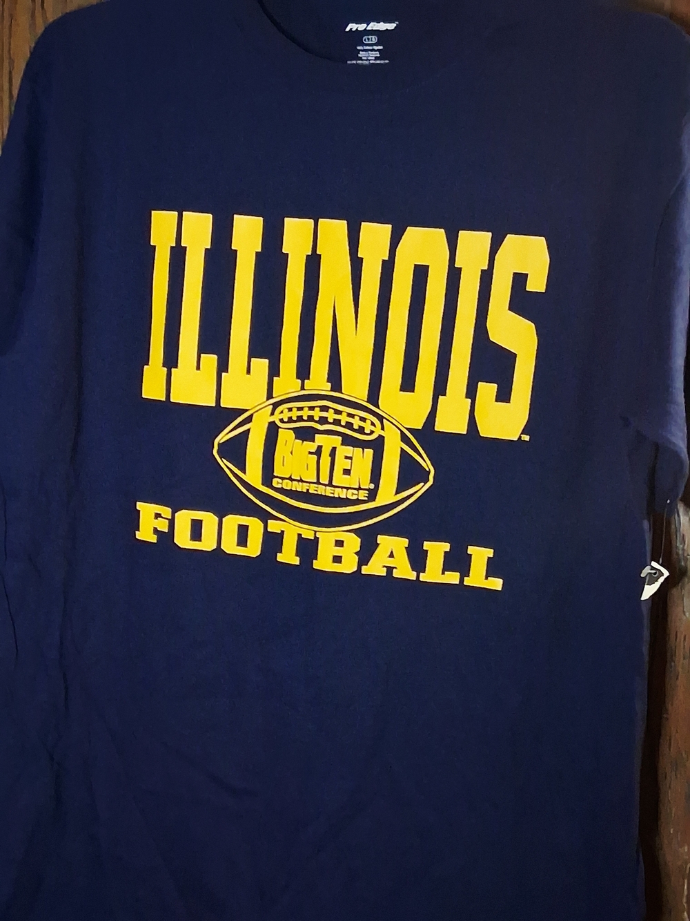 Pro Edge Illinois Fighting Illini Football Graphic Tee Blue & Yellow